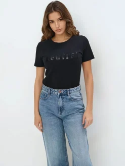 T-shirts, Tops>MOHITO T-Shirt mit Pailletten Schwarz