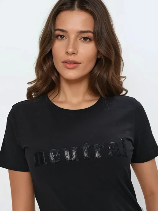 T-shirts, Tops>MOHITO T-Shirt mit Pailletten Schwarz