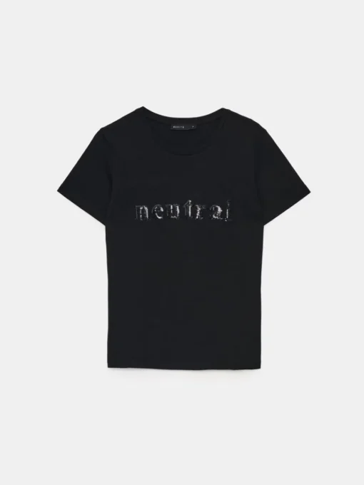 T-shirts, Tops>MOHITO T-Shirt mit Pailletten Schwarz