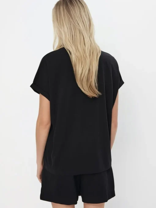 T-shirts, Tops>MOHITO T-Shirt mit Paillettentasche Schwarz