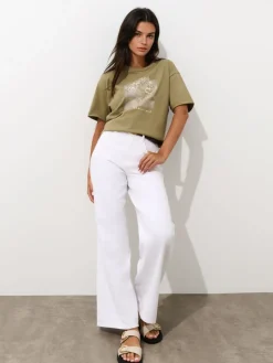 T-shirts, Tops>MOHITO T-Shirt mit Print Olivgrün