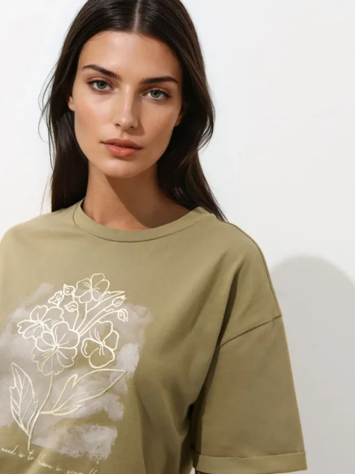 T-shirts, Tops>MOHITO T-Shirt mit Print Olivgrün