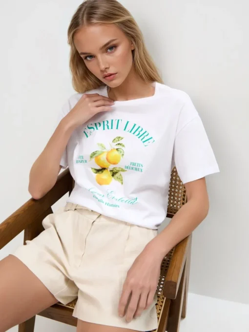T-shirts, Tops>MOHITO T-Shirt mit Print Weiu00df