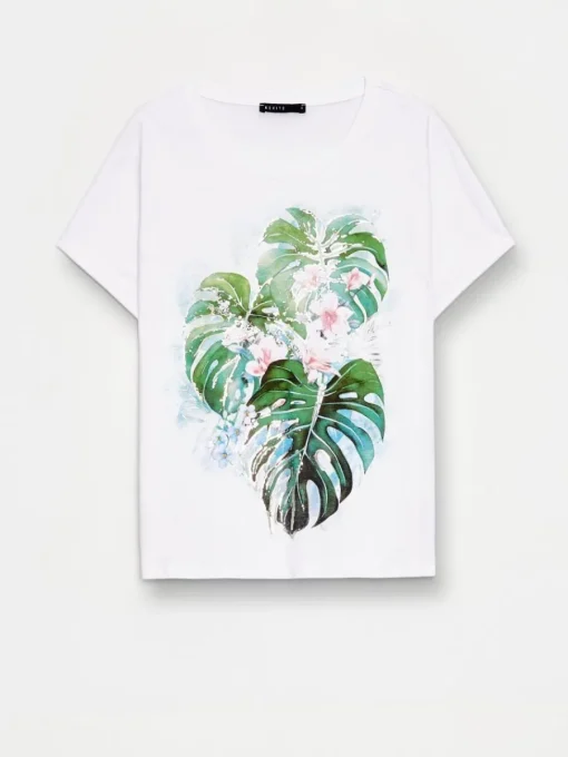 T-shirts, Tops>MOHITO T-Shirt mit Print Creme