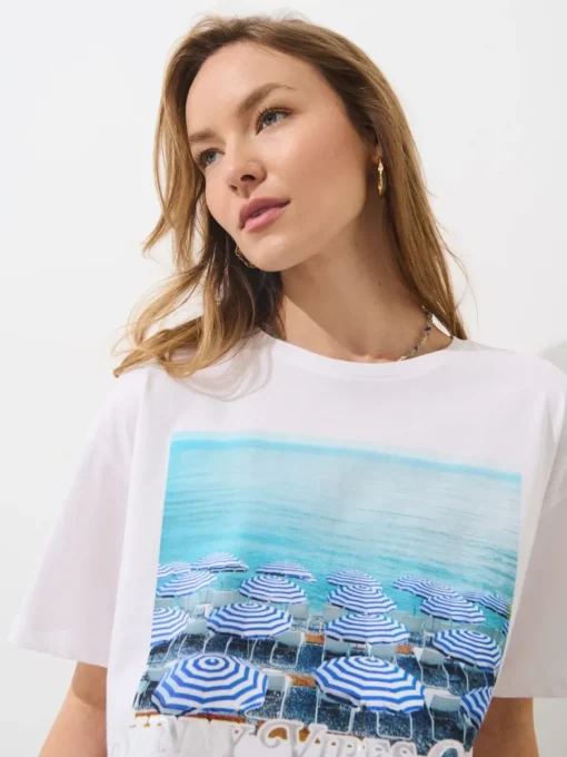 T-shirts, Tops>MOHITO T-Shirt mit Print Weiu00df