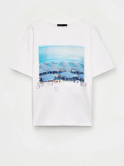 T-shirts, Tops></noscript>MOHITO T-Shirt mit Print Weiu00df