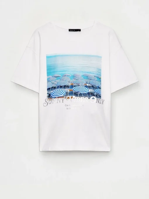 T-shirts, Tops>MOHITO T-Shirt mit Print Weiu00df