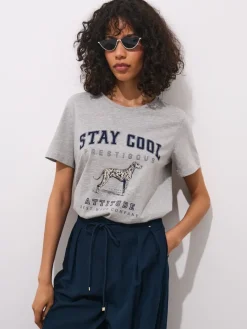 T-shirts, Tops>MOHITO T-Shirt mit Print Grau