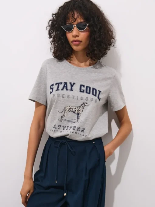 T-shirts, Tops>MOHITO T-Shirt mit Print Grau