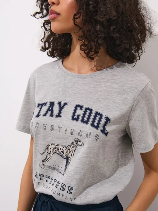 T-shirts, Tops>MOHITO T-Shirt mit Print Grau