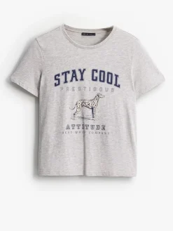 T-shirts, Tops></noscript>MOHITO T-Shirt mit Print Grau