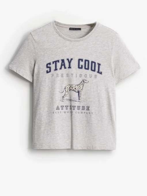 T-shirts, Tops>MOHITO T-Shirt mit Print Grau