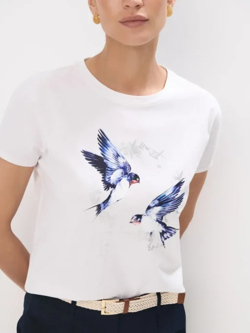 T-shirts, Tops>MOHITO T-Shirt mit Print Creme