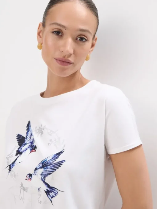 T-shirts, Tops>MOHITO T-Shirt mit Print Creme