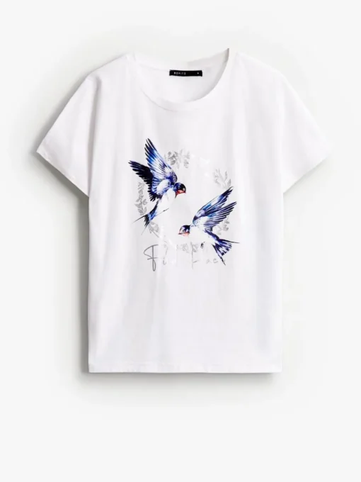 T-shirts, Tops>MOHITO T-Shirt mit Print Creme