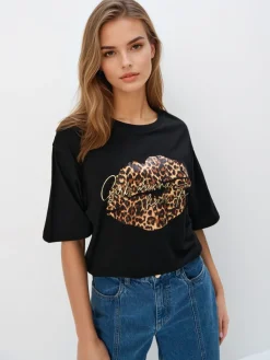 T-shirts, Tops>MOHITO T-Shirt mit Print Schwarz