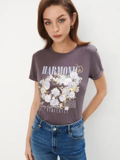 T-shirts, Tops>MOHITO T-Shirt mit Print Grau