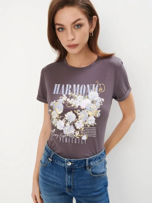 T-shirts, Tops>MOHITO T-Shirt mit Print Grau