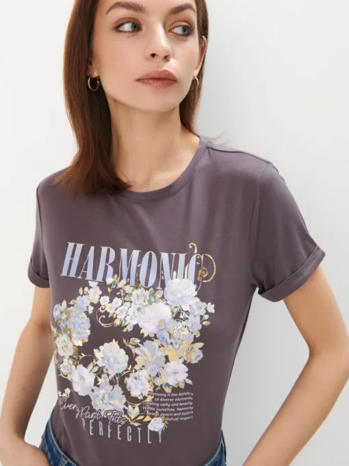 T-shirts, Tops>MOHITO T-Shirt mit Print Grau