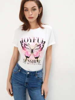 T-shirts, Tops>MOHITO T-Shirt mit Print Weiu00df