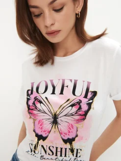 T-shirts, Tops></noscript>MOHITO T-Shirt mit Print Weiu00df