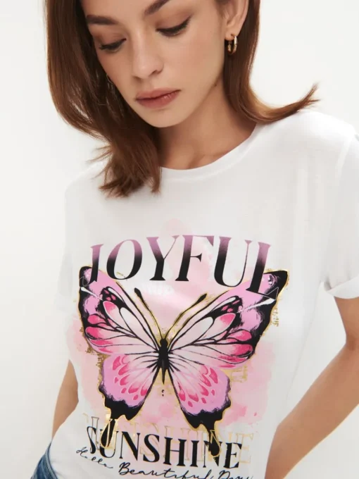 T-shirts, Tops>MOHITO T-Shirt mit Print Weiu00df