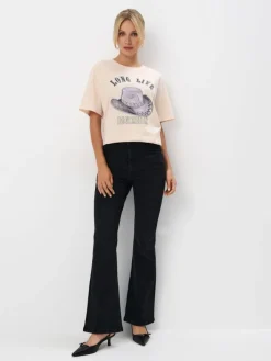 T-shirts, Tops>MOHITO T-Shirt mit Print Beige