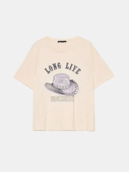 T-shirts, Tops>MOHITO T-Shirt mit Print Beige