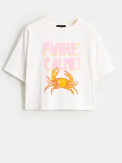 T-shirts, Tops>MOHITO T-Shirt mit Print Creme