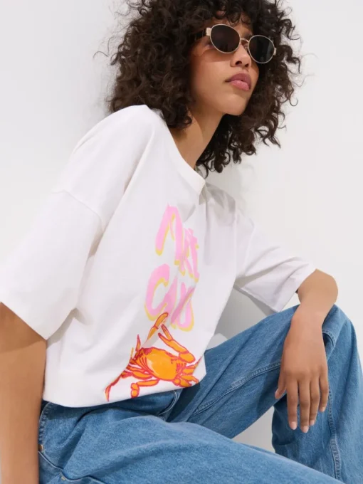 T-shirts, Tops>MOHITO T-Shirt mit Print Creme