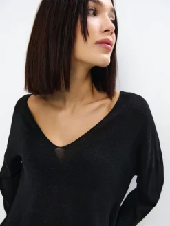 Pullover></noscript>MOHITO V-Ausschnitt Pullover Schwarz