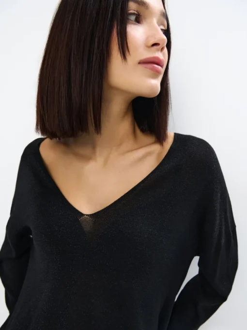 Pullover>MOHITO V-Ausschnitt Pullover Schwarz