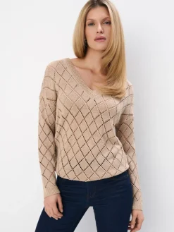 Pullover>MOHITO V-Ausschnitt Pullover sand