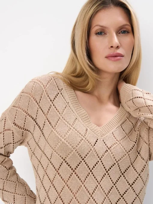 Pullover>MOHITO V-Ausschnitt Pullover sand