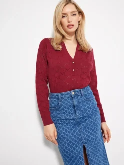Pullover>MOHITO V-Ausschnitt Pullover Kastanienbraun