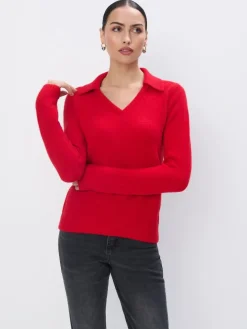 Pullover>MOHITO V-Ausschnitt Pullover Rot