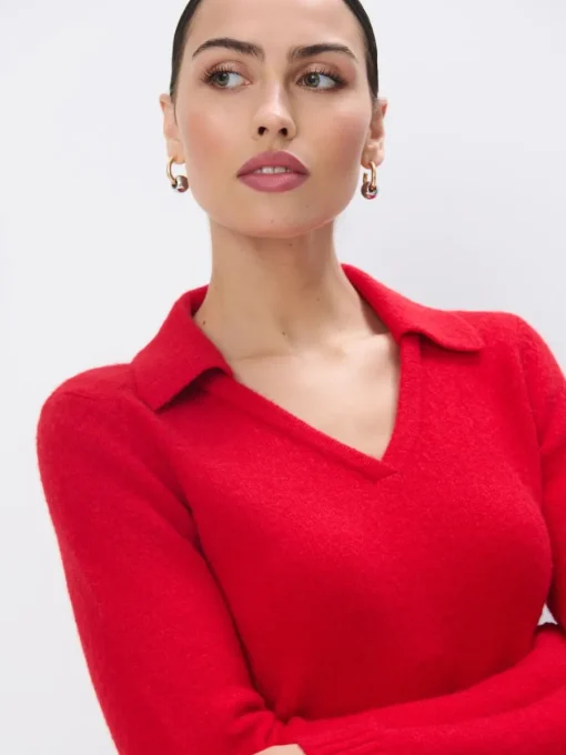 Pullover>MOHITO V-Ausschnitt Pullover Rot