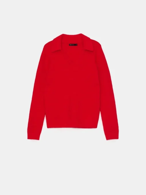 Pullover>MOHITO V-Ausschnitt Pullover Rot