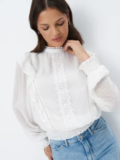 Blusen, Hemden>MOHITO Weißes Shirt mit Rüsche Weiu00df