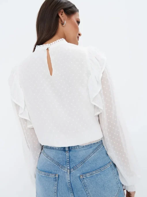 Blusen, Hemden>MOHITO Weißes Shirt mit Rüsche Weiu00df
