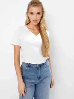 T-shirts, Tops>MOHITO Weißes T-Shirt mit Baumwolle und Viskose Weiu00df