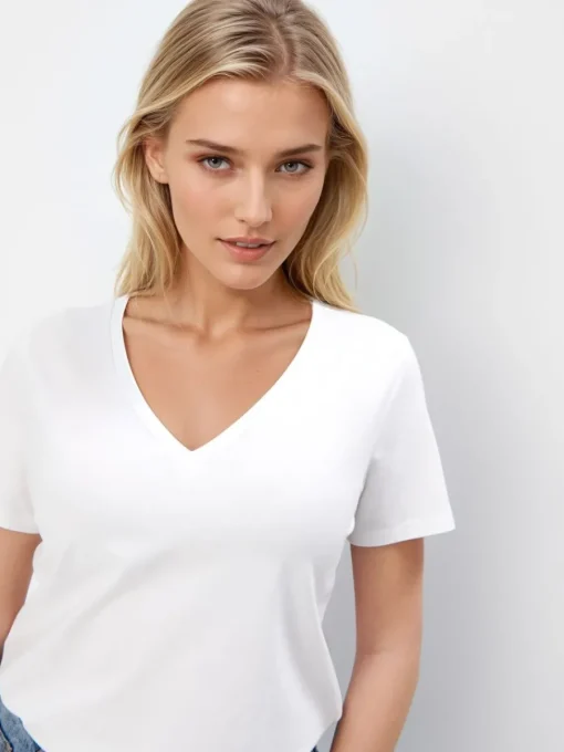T-shirts, Tops>MOHITO Weißes T-Shirt mit Baumwolle und Viskose Weiu00df