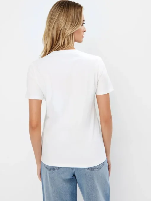 T-shirts, Tops>MOHITO Weißes T-Shirt mit Baumwolle und Viskose Weiu00df