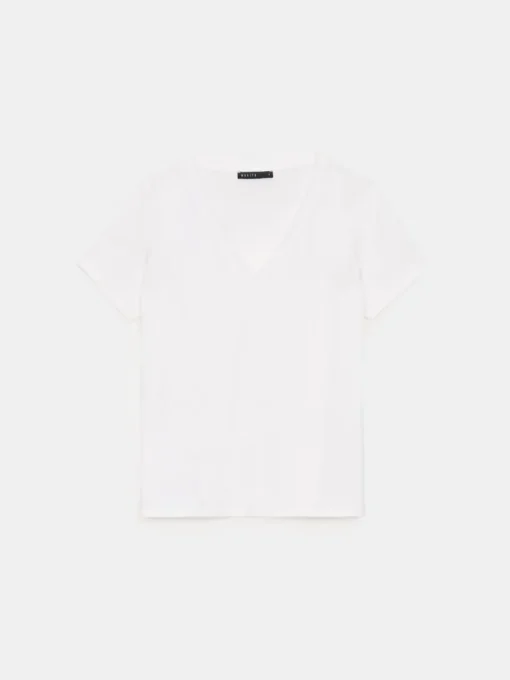 T-shirts, Tops>MOHITO Weißes T-Shirt mit Baumwolle und Viskose Weiu00df
