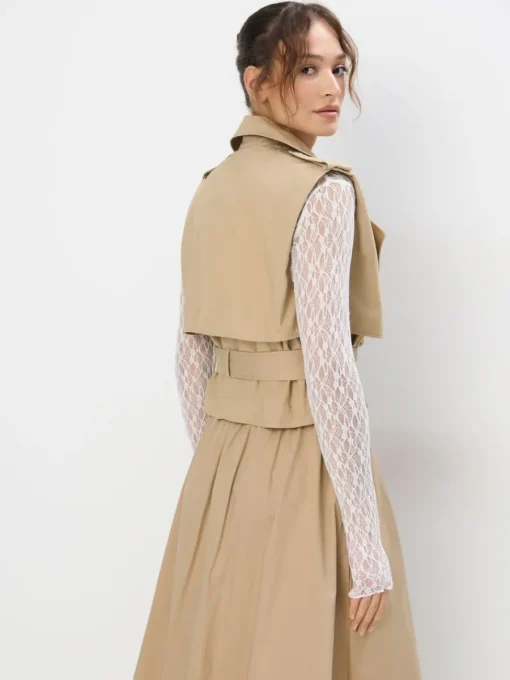 Blazer>MOHITO Weste mit Bindegürtel Beige