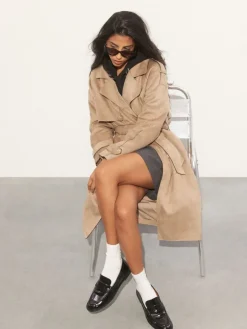 Jacken, Mäntel>MOHITO Zweireihiger Trenchcoat Beige