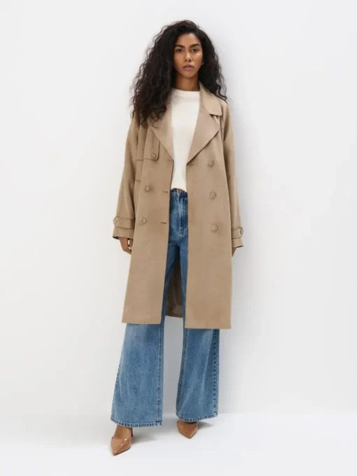 Jacken, Mäntel>MOHITO Zweireihiger Trenchcoat Beige