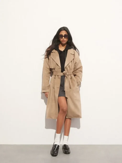 Jacken, Mäntel>MOHITO Zweireihiger Trenchcoat Beige